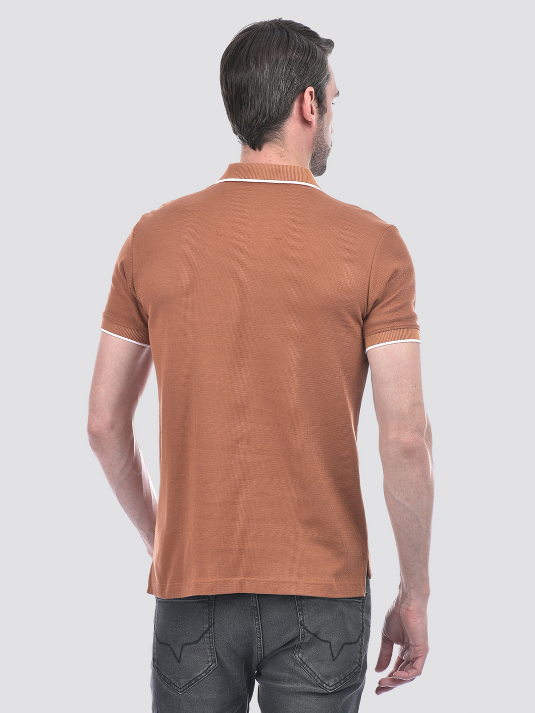 Numero Uno Men Striped Brown T-Shirt